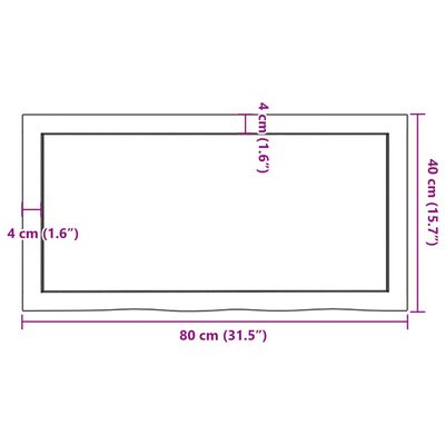 vidaXL Wandregal Dunkelbraun 80x40x(2-6) cm Massivholz Eiche Behandelt