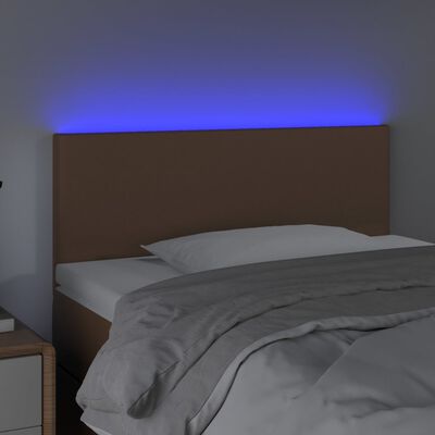 vidaXL LED Kopfteil Braun 100x5x78/88 cm Kunstleder