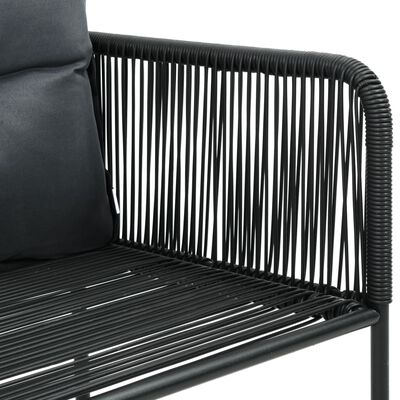 vidaXL 3-tlg. Garten-Essgruppe PVC Rattan Schwarz