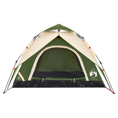 vidaXL Kuppel-Campingzelt 3 Personen Grün Quick Release