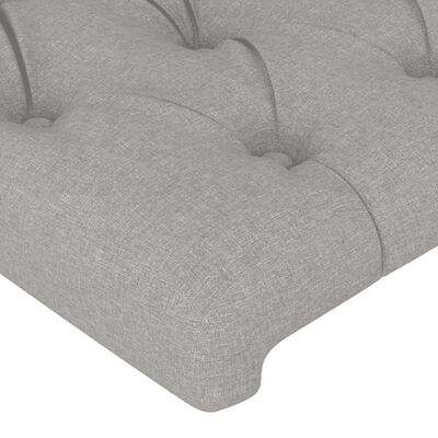 vidaXL Boxspringbett mit Matratze Hellgrau 90x200 cm Stoff