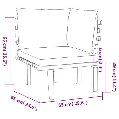 vidaXL 7-tlg. Garten-Lounge-Set mit Kissen Massivholz Akazie