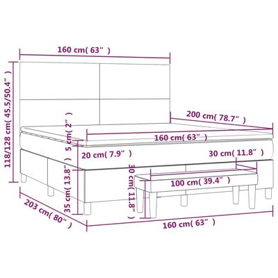 vidaXL Boxspringbett mit Matratze Rosa 160x200 cm Samt