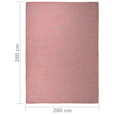 vidaXL Outdoor-Teppich Flachgewebe 200x280 cm Rot