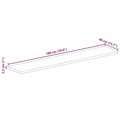 vidaXL Tischplatte 180x40x2,5 cm Rechteckig Massivholz Akazie