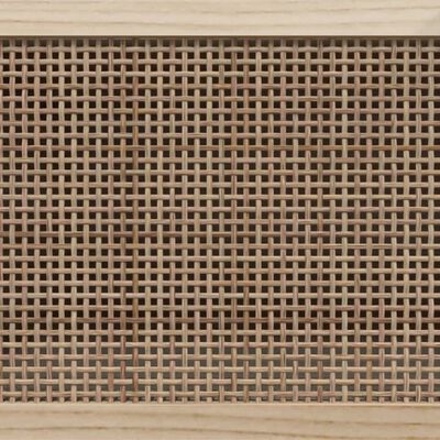 vidaXL TV-Schrank Weiß 80x30x40 cm Massivholz Kiefer und Natur-Rattan