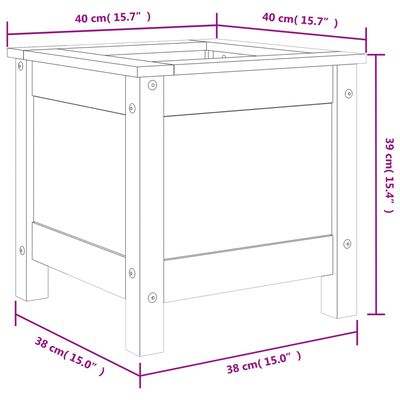 vidaXL Pflanzkübel 40x40x39 cm Massivholz Douglasie