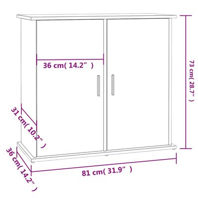 vidaXL Aquariumständer Sonoma-Eiche 81x36x73 cm Holzwerkstoff