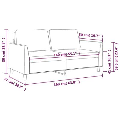 vidaXL 2-Sitzer-Sofa Cappuccino-Braun 140 cm Kunstleder