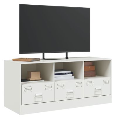 vidaXL TV-Schrank Weiß 99x39x44 cm Stahl