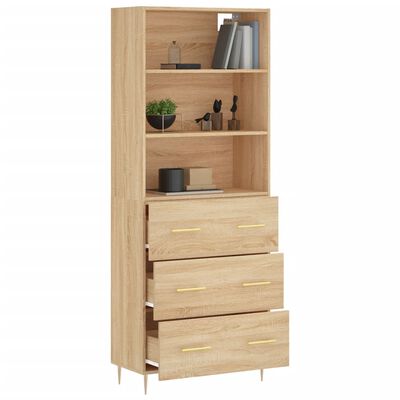 vidaXL Highboard Sonoma-Eiche 69,5x34x180 cm Holzwerkstoff