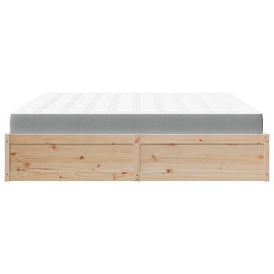 vidaXL Bett mit Matratze 200x200 cm Massivholz Kiefer