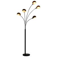 vidaXL Stehlampe 200 cm 5 x E14 Schwarz und Golden