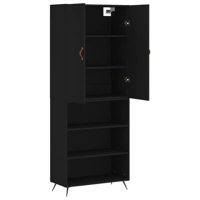 vidaXL Highboard Schwarz 69,5x34x180 cm Holzwerkstoff