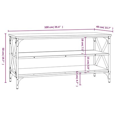 vidaXL TV-Schrank Räuchereiche 100x40x50 cm Holzwerkstoff