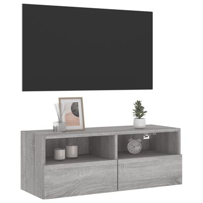 vidaXL TV-Wandschrank Grau Sonoma 80x30x30 cm Holzwerkstoff