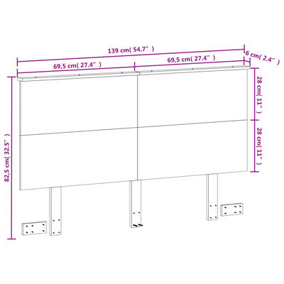 vidaXL Kopfteil Wachsbraun 135 cm Massivholz Kiefer