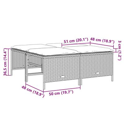 vidaXL 5-tlg. Garten-Sofagarnitur mit Kissen Grau Poly Rattan