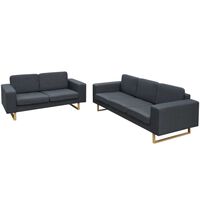 vidaXL 2-Sitzer und 3-Sitzer Sofa Set Dunkelgrau