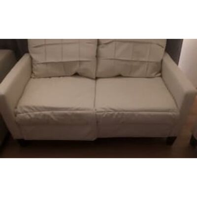 vidaXL B-Ware 2-Sitzer-Sofa Creme 120 cm Kunstleder