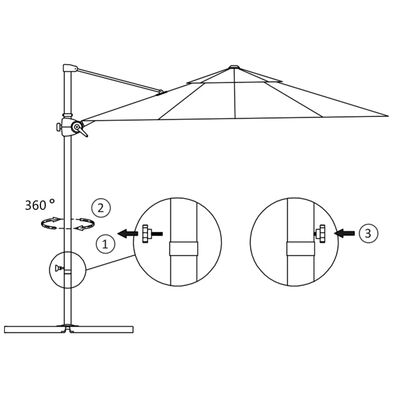 vidaXL Ampelschirm mit Stahl-Mast 300 cm Anthrazit