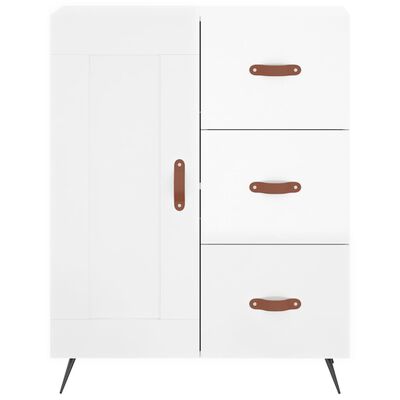 vidaXL Highboard Hochglanz-Weiß 69,5x34x180 cm Holzwerkstoff