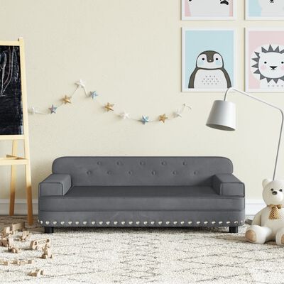 vidaXL Kindersofa Dunkelgrau 90x53x30 cm Samt