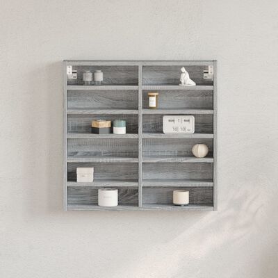 vidaXL Vitrinenschrank Grau Sonoma 60x8,5x58 cm Holzwerkstoff