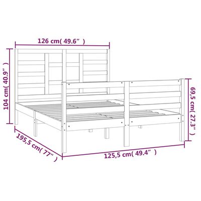 vidaXL Massivholzbett Honigbraun 120x190 cm