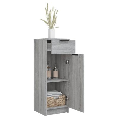 vidaXL Badschrank Grau Sonoma 32x34x90 cm Holzwerkstoff