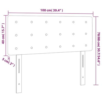 vidaXL LED Kopfteil Hellgrau 100x5x78/88 cm Stoff