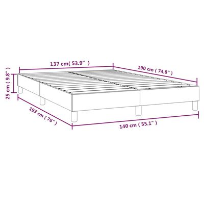 vidaXL Bettgestell ohne Matratze Dunkelblau 140x190 cm Samt