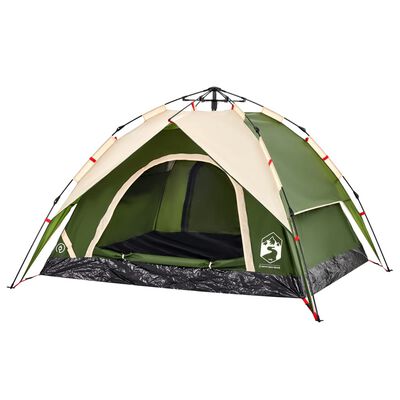 vidaXL Kuppel-Campingzelt 3 Personen Grün Quick Release