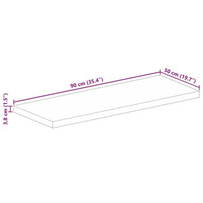 vidaXL Tischplatte 90x50x3,8 cm Rechteckig Massivholz Akazie