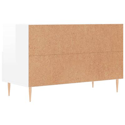 vidaXL TV-Schrank Hochglanz-Weiß 80x36x50 cm Holzwerkstoff