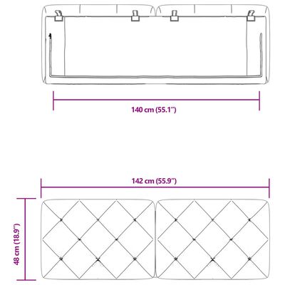 vidaXL Kopfteil-Kissen Dunkelgrau 140 cm Samt