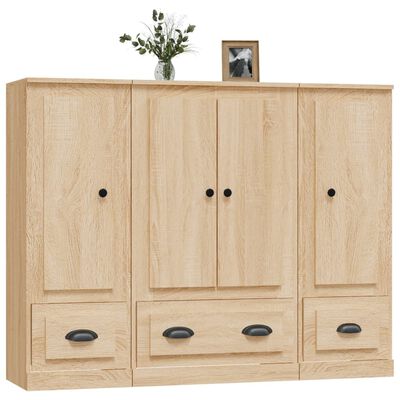 vidaXL Highboards 3 Stk. Sonoma-Eiche Holzwerkstoff