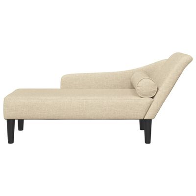 vidaXL Chaiselongue mit Kissen Creme Stoff