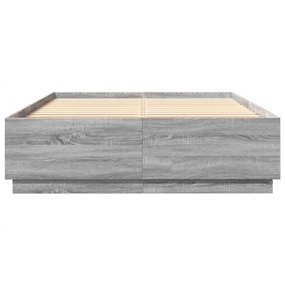 vidaXL Bettgestell Grau Sonoma 160x200 cm Holzwerkstoff