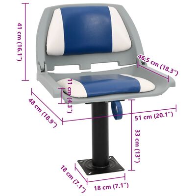 vidaXL 2-tlg. Bootssitz-Set Klappbar Blau und Weiß 48x51x41 cm