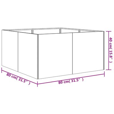 vidaXL Pflanzkübel 80x80x40 cm Cortenstahl