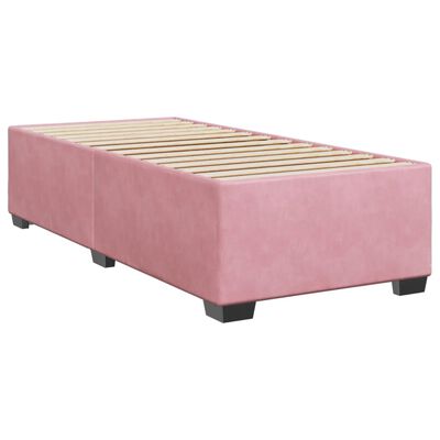 vidaXL Boxspringbett mit Matratze Rosa 100x200 cm Samt