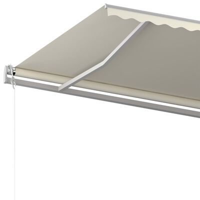 vidaXL Markise Manuell Einziehbar mit Pfosten 5x3 m Creme