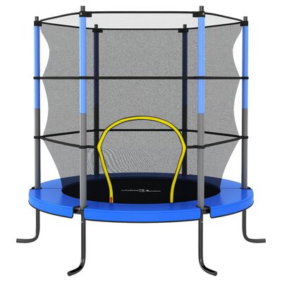 vidaXL Trampolin mit Sicherheitsnetz Rund 140x160 cm Blau