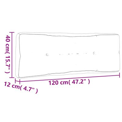 vidaXL Palettenkissen Schwarz Karomuster 120x40x12 cm Stoff