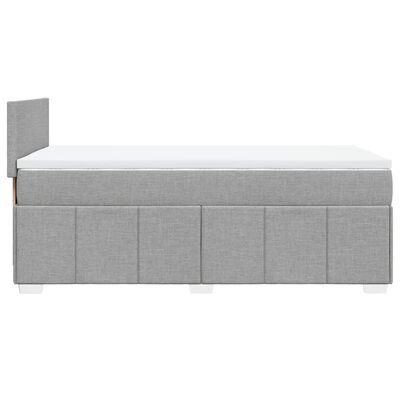 vidaXL Boxspringbett mit Matratze Hellgrau 90x200 cm Stoff