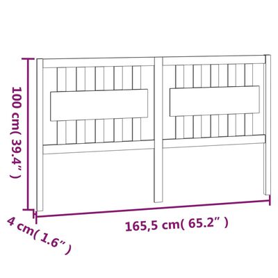 vidaXL Bett-Kopfteil Weiß 165,5x4x100 cm Massivholz Kiefer