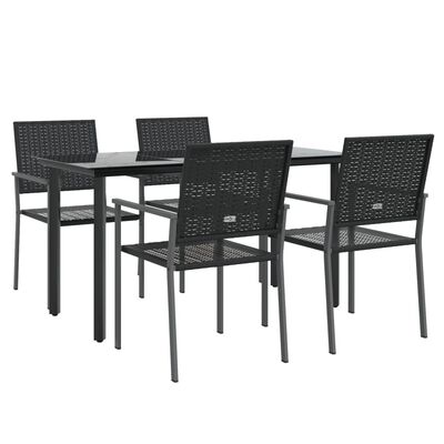 vidaXL 5-tlg. Garten-Essgruppe Poly Rattan und Stahl