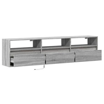 vidaXL TV-Wandschrank mit LED Grau Sonoma 180x31x45 cm