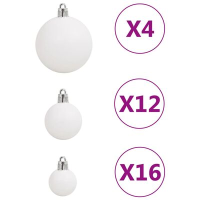 vidaXL 111-tlg. Weihnachtskugel-Set Weiß Polystyrol